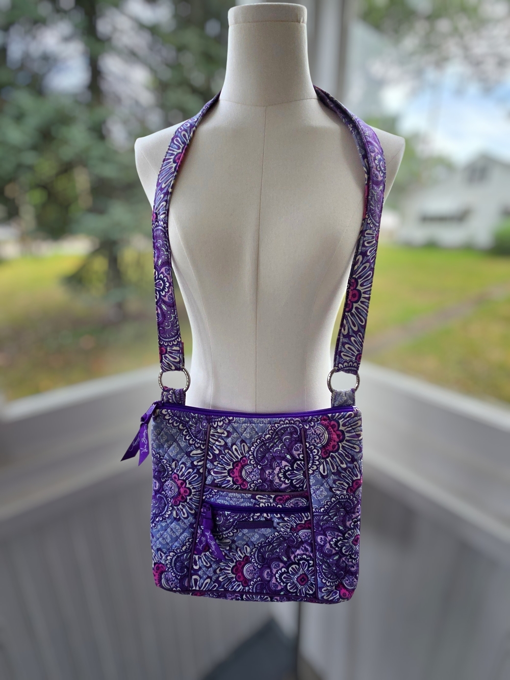 Vera Bradley Purple Floral Quilted Crossbody Bag